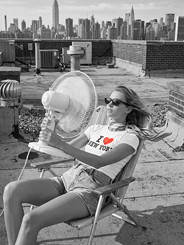 New York Summer Rooftop Fan Art Print