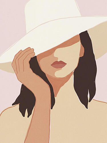 Shaded Beauty in Hat Mode reproduction