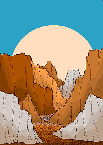 Desert Canyon Sun Toile murale reproduction