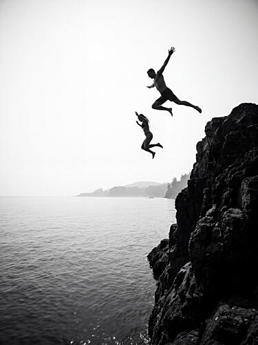 Ocean Cliff Jumpers Toile murale reproduction