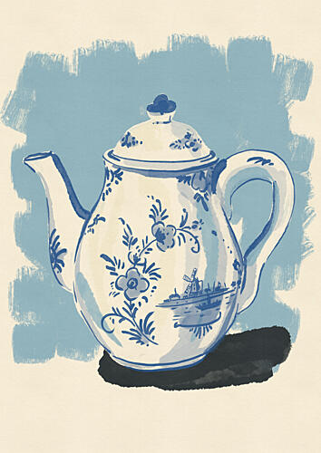 Delft Blue Teapot Art Print