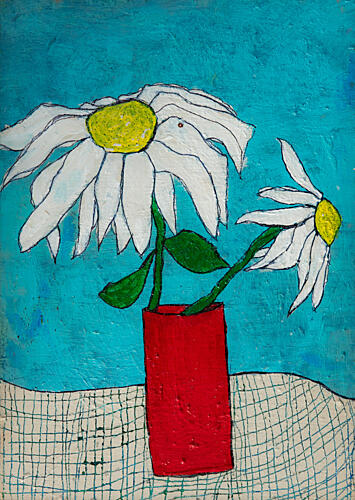 Naive Daisy Still Life Art Print