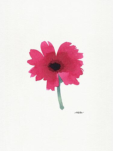 Pink Watercolor Bloom Art Print by NKTN
