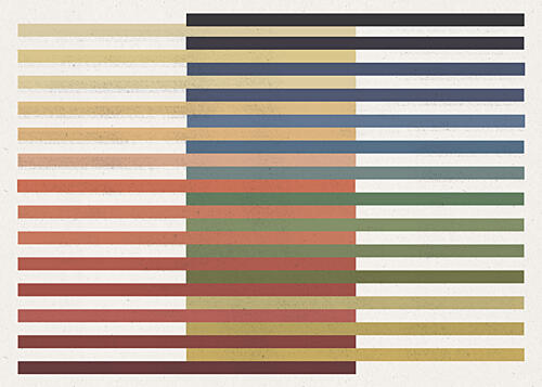 Geometric Color Stripes Art Print by The Miuus Studio