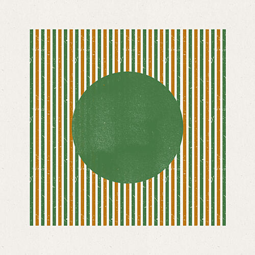 Green Circle Stripes Art Print by The Miuus Studio