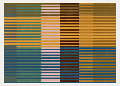 Abstract Striped Color Blocks Art Print by The Miuus Studio