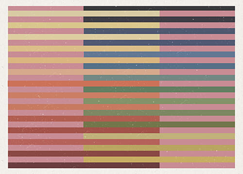 Geometric Color Bands Art Print by The Miuus Studio