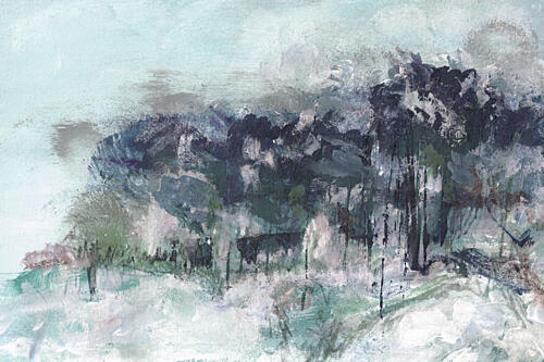 Misty Winter Forest Impressionniste reproduction