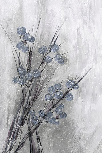 Frosted Blue Branches Impressionniste reproduction