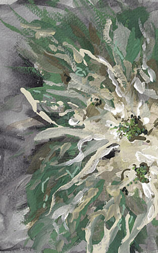 Green Floral Abstract Art Print by Lori Ann Folz
