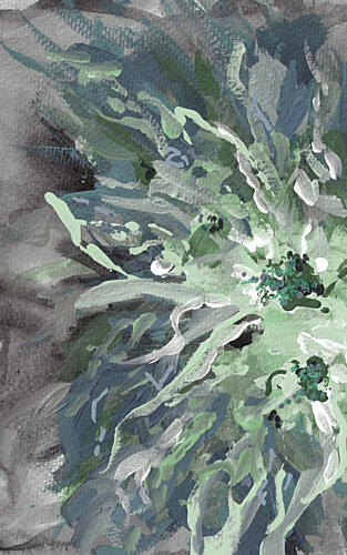 Green Abstract Flora Art Print by Lori Ann Folz