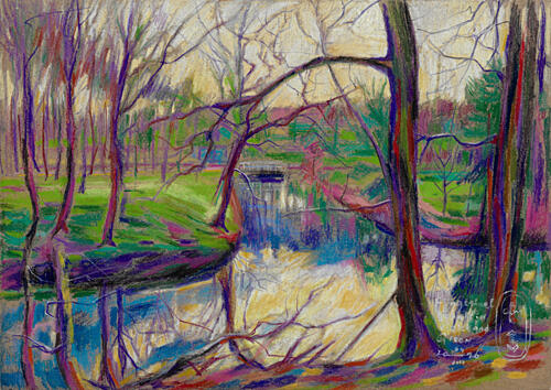Colorful River Reflection Toile murale reproduction
