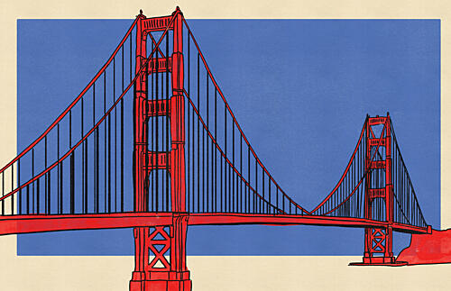Iconic Golden Gate Bridge Art Print