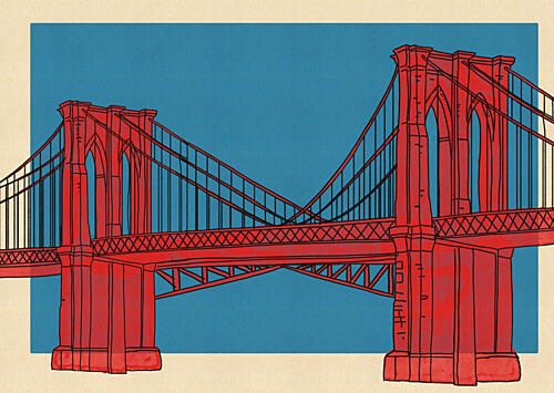 Iconic Brooklyn Bridge Art Print