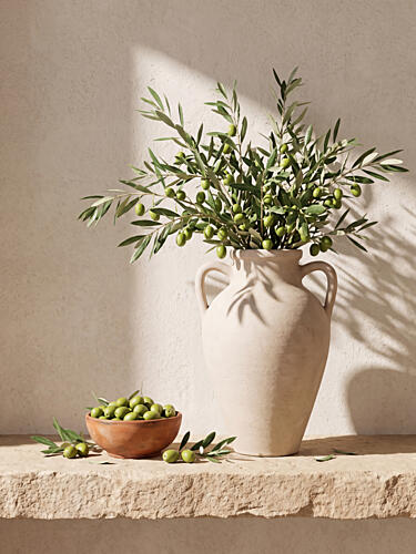 Rustic Mediterranean Olives Campagne reproduction