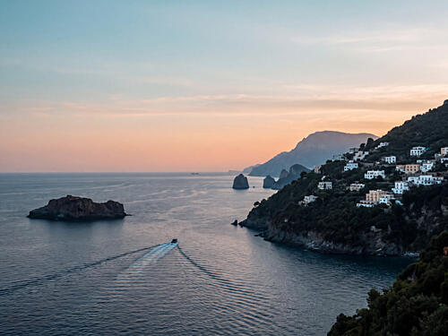 Amalfi Coast Sunset View Art Print by Andreas Magnusson