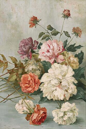 Pink Peonies and Roses Européen reproduction