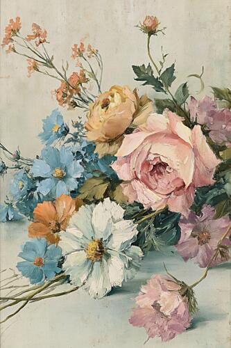 Elegant Pastel Bouquet Art Print by Melloi Art Prints