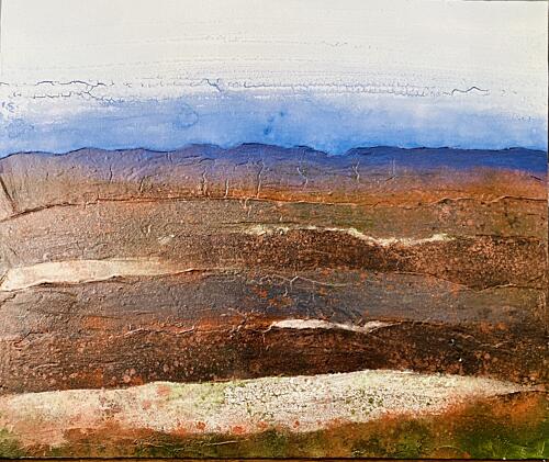 Abstract Layered Landscape Art Print by Berit Pihl