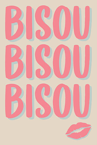 Bisou Bisou Kiss Art Print by Melloi Art Prints