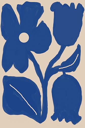 Bold Blue Botanicals Art Print by Melloi Art Prints