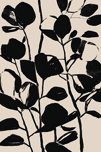 Modern Black Foliage Art Print by Melloi Art Prints