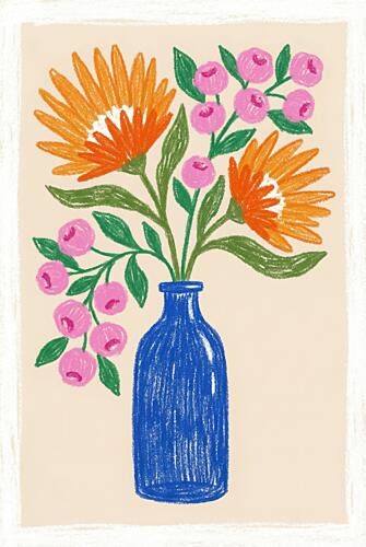 Colorful Floral Bouquet Art Print by Melloi Art Prints