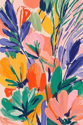Bold Botanical Burst Impressionniste reproduction