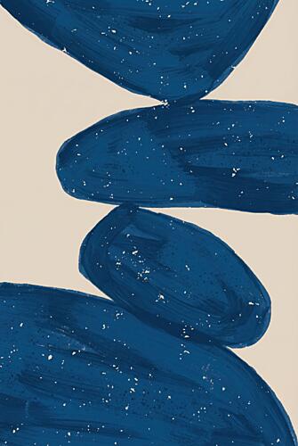 Organic Blue Balance Art Print by Melloi Art Prints