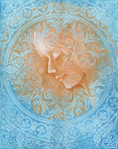 Serene Woman Mandala Fantastique reproduction