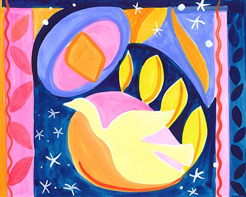 Peaceful DoveUnknowns Glow Geometric Print