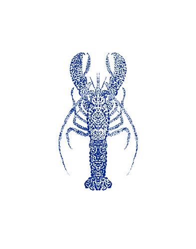 Blue Stylized Lobster Art Print by Vanessa Austin