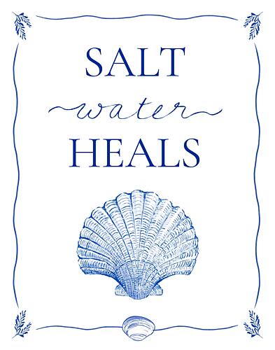Salt Water Heals Shell Art Print by Donaugh Austin