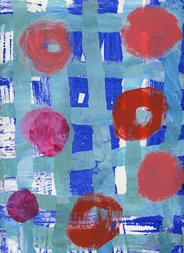 Colorful Abstract Grid Art Print by Jules Gissler