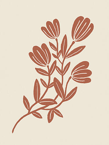 Terracotta Botanical Blooms Art Print by Krisztina Jung