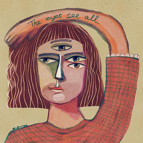 All Seeing Woman Portrait Fantastique reproduction