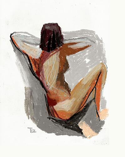 Relaxed Figure Study Figuratif reproduction