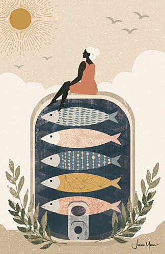 Coastal Sardine Serenity Art Print by Arthur Morris