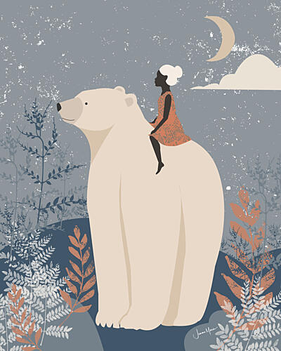 Moonlit Bear Journey Art Print
