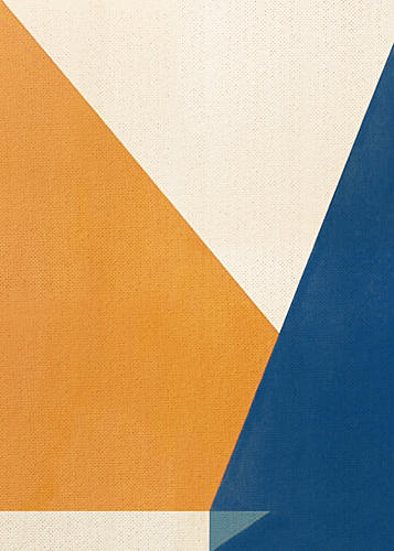 Geometric Blue Orange Art Print by Fernando Vieira