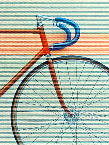 Retro Bike Stripes Passe-temps reproduction