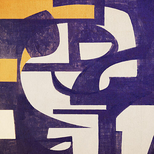 Violet Gold Abstract Shapes Art Print by Fernando Vieira
