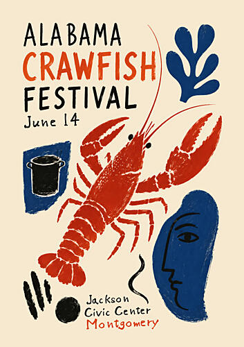 Crawfish Festival Abstract Art Print by Patryk Krygowski