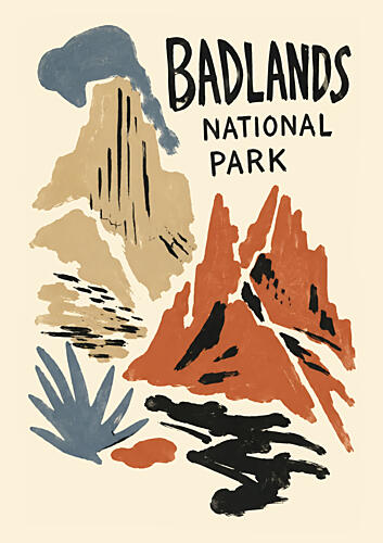 Badlands National Park Landscape Art Print by Patryk Krygowski