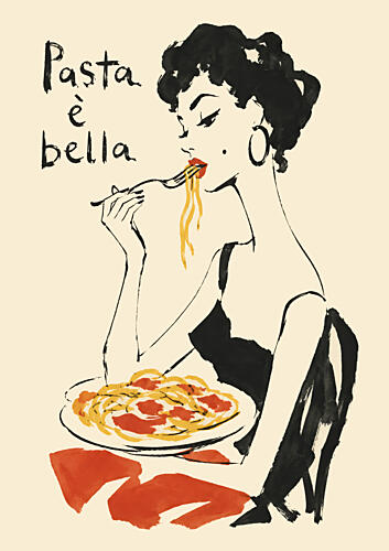 Italian Pasta Beauty Art Print by Patryk Krygowski