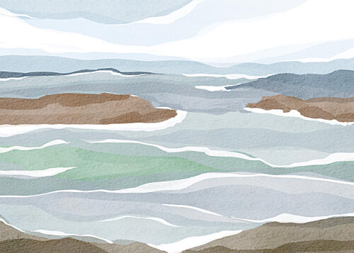 Abstract Ocean Layers Art Print by Nikita Jariwala