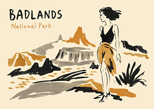 Badlands Desert Fashion Art Print by Patryk Krygowski