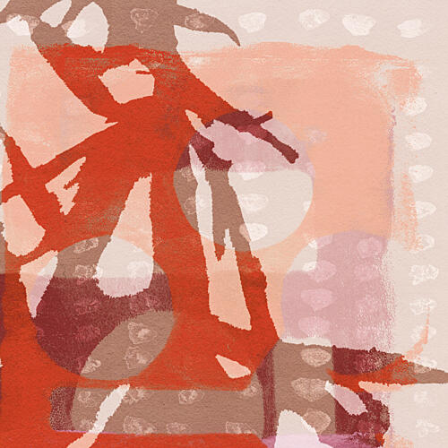 Abstract Red Orange Forms Art Print by Dina Dankers