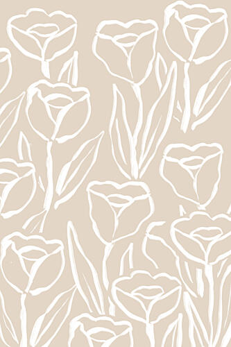 Gentle Tulip Pattern Art Print by Melloi Art Prints