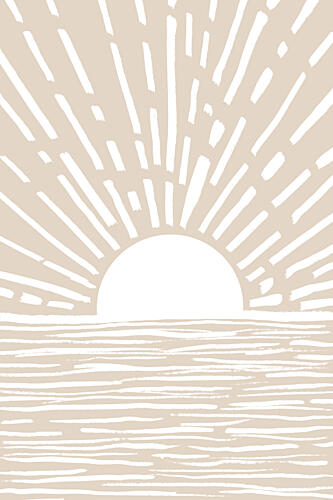Minimalist Sunrise Horizon Océan reproduction